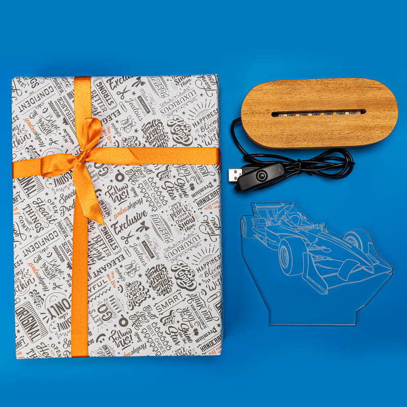 Formula 1 Yarış Arabası Tasarımlı Üç Boyutlu Led Lamba