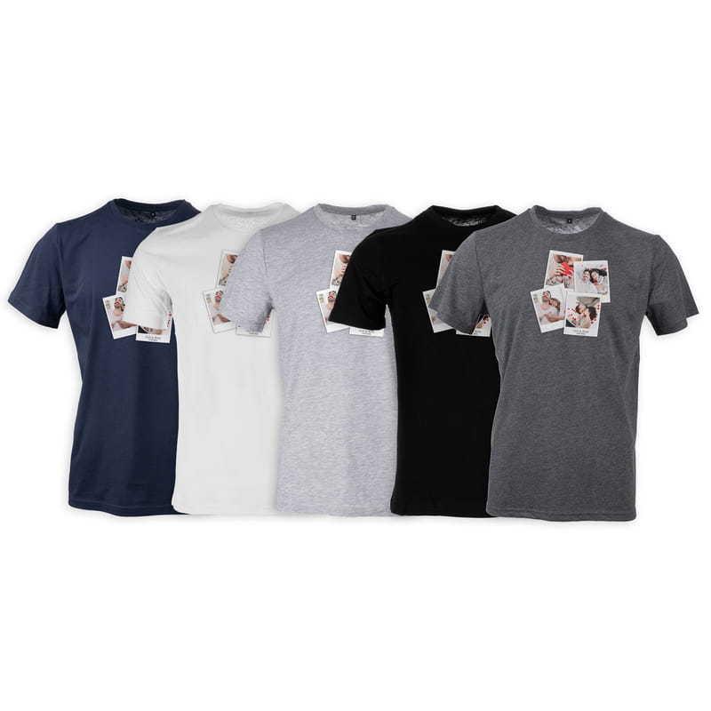 Fotoğraf Kolaj Baskılı İsimli Tişört - %100 Pamuklu Kumaş