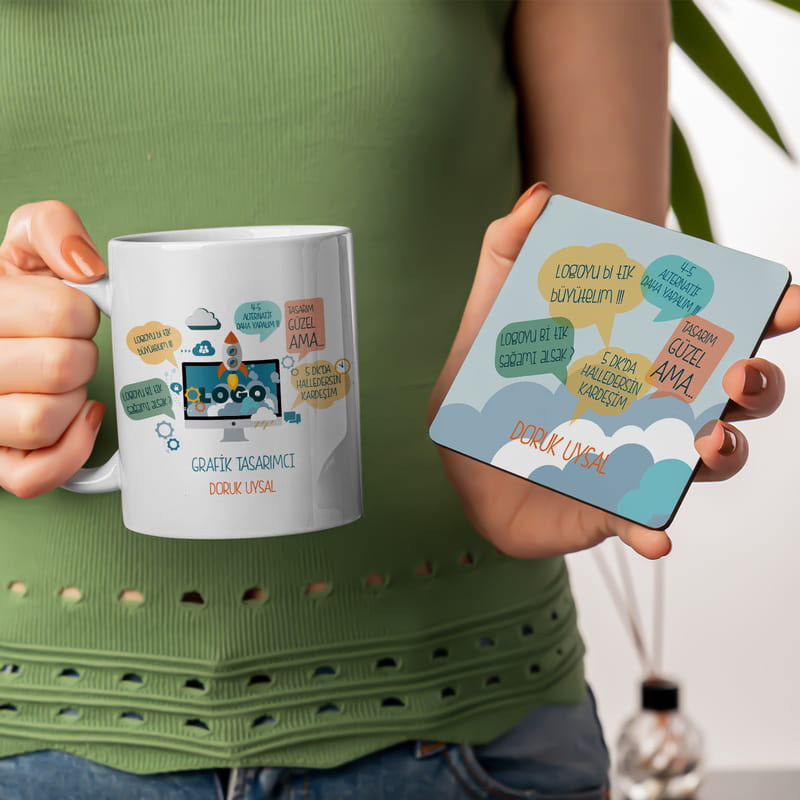 Grafik Tasarımcılara Özel Kupa Bardak Altı Seti