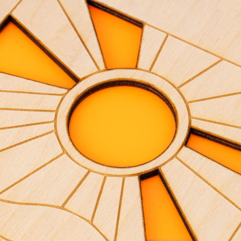 Güneşin Doğuşu Tasarımlı Özel Ahşap Kapaklı Defter