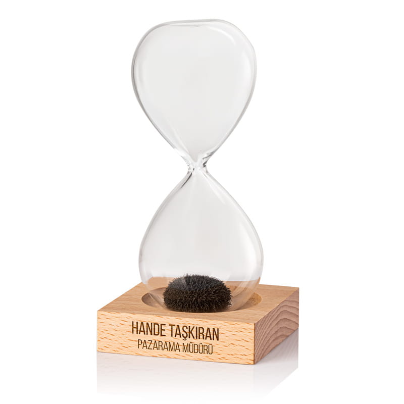 İsim ve Unvan Yazılı Kurumsal Hediyelik Manyetik Kum Saati