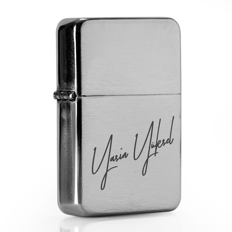 İsme Özel İmza Tasarımlı Metal Çakmak Seti