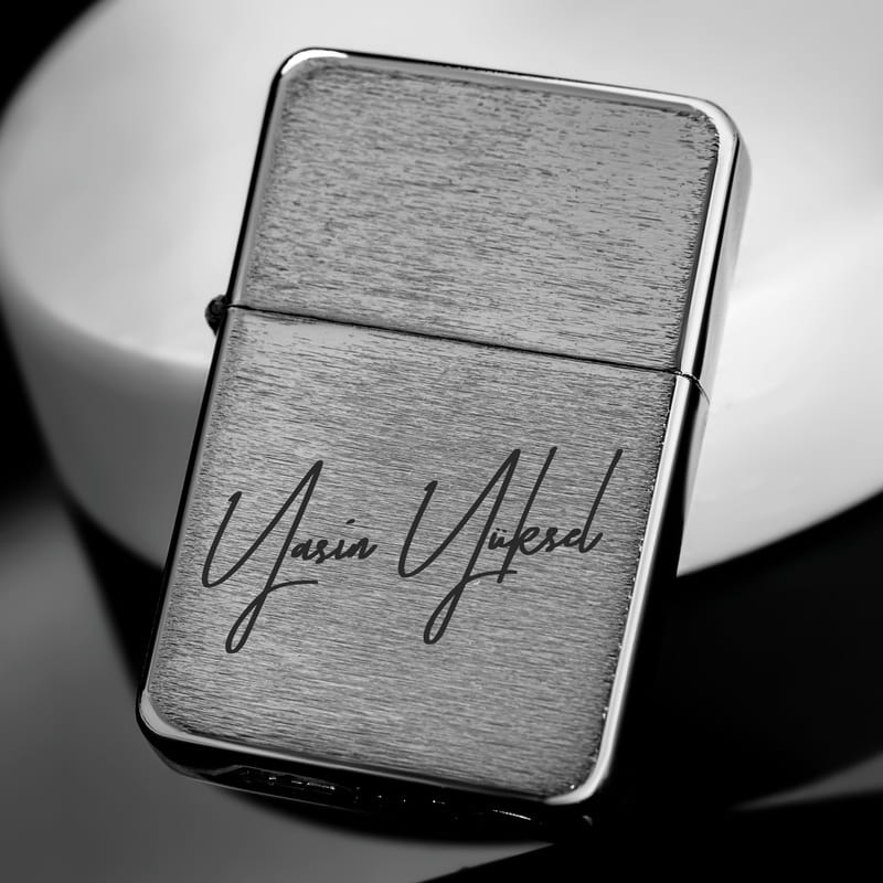 İsme Özel İmza Tasarımlı Metal Çakmak Seti