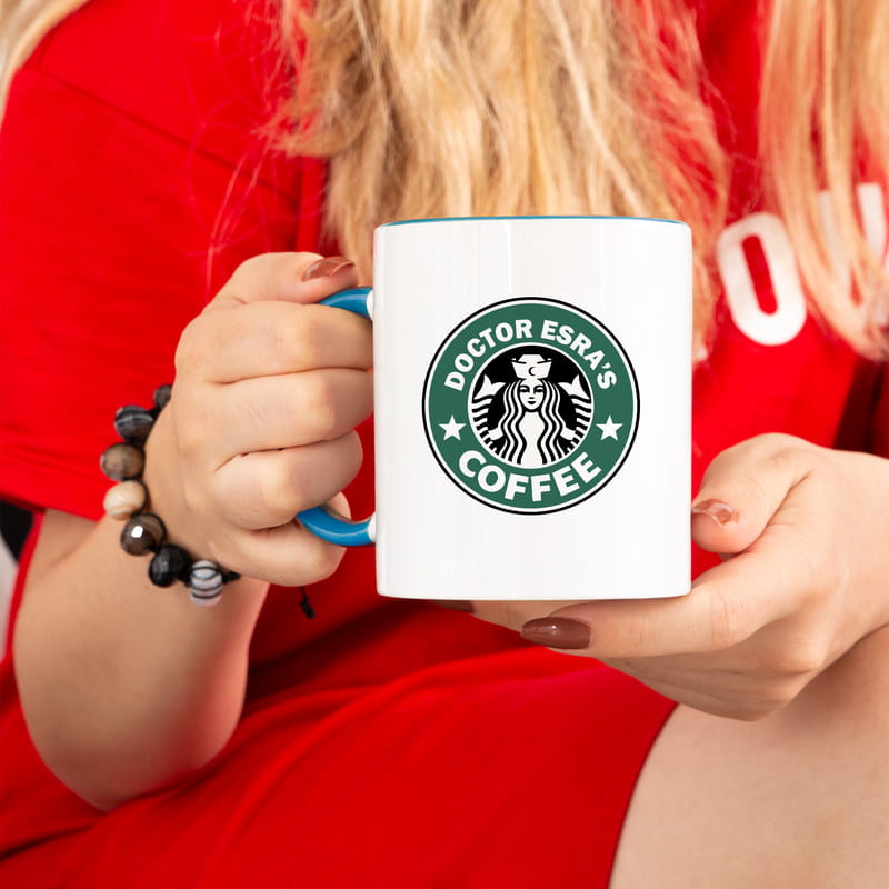 Kahve Sever Doktorlara Kişiye Özel Logo Baskılı Kahve Kupası