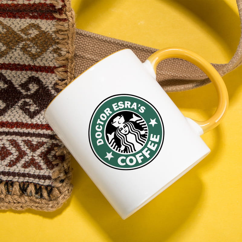 Kahve Sever Doktorlara Kişiye Özel Logo Baskılı Kahve Kupası