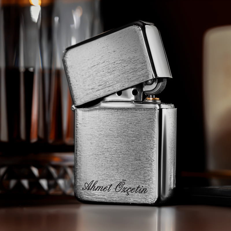 Kişiye Özel El Yazısı Tasarımlı Metal Çakmak Seti