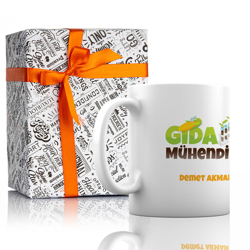 Kişiye Özel Gıda Mühendisi Tasarımlı Porselen Kupa Bardak