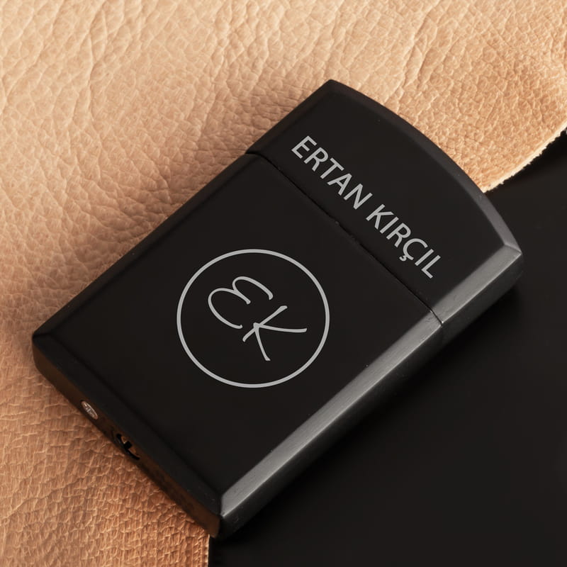 Kişiye Özel Logo Baskılı Siyah Çakmak