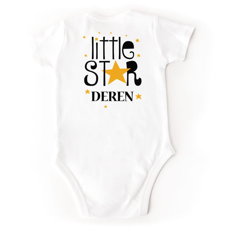 Little Star Tasarımlı İsme Özel Bebek Body - %100 Pamuklu Kumaş