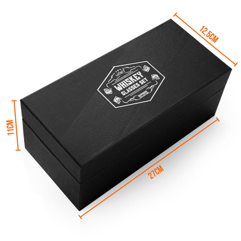 Mat Siyah Kutuda Kişiye Özel 2'li Chicago Viski Kadeh Seti