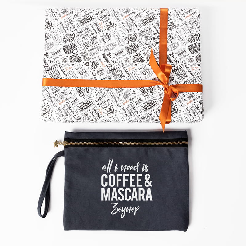 Motto Tasarımlı İsme Özel Kanvas Makyaj Çantası