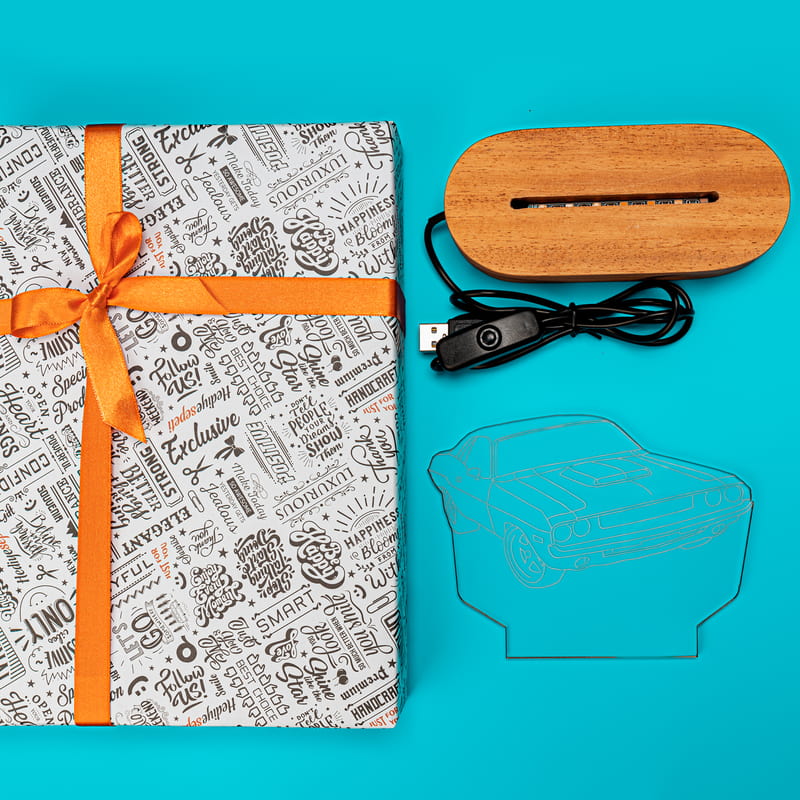 Nostaljik Spor Otomobil Tasarımlı Üç Boyutlu Led Lamba