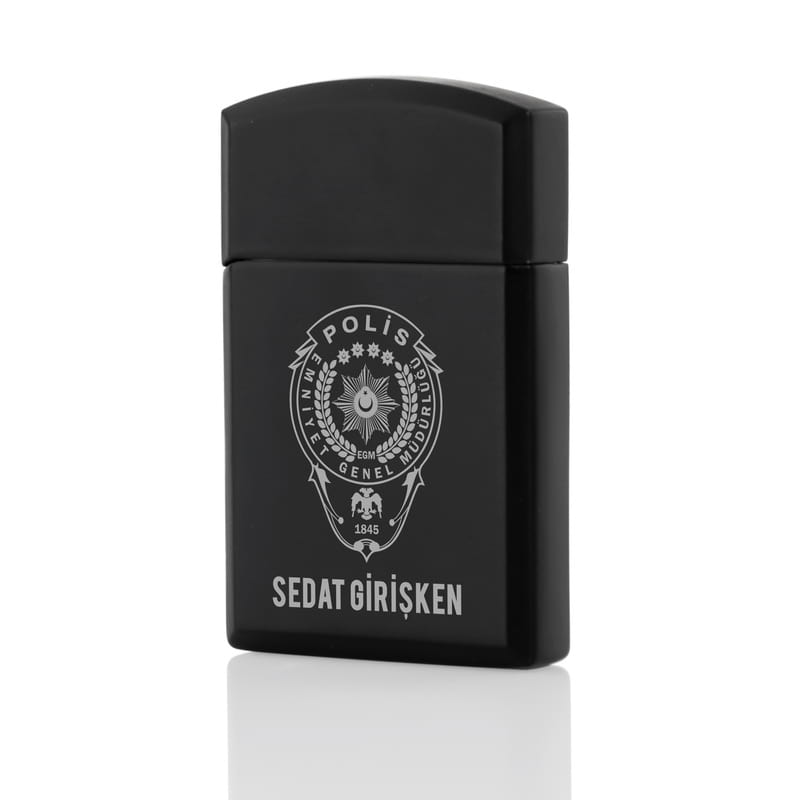 Polis Memurlarına Özel İsim Ve Logo Baskılı Siyah Çakmak