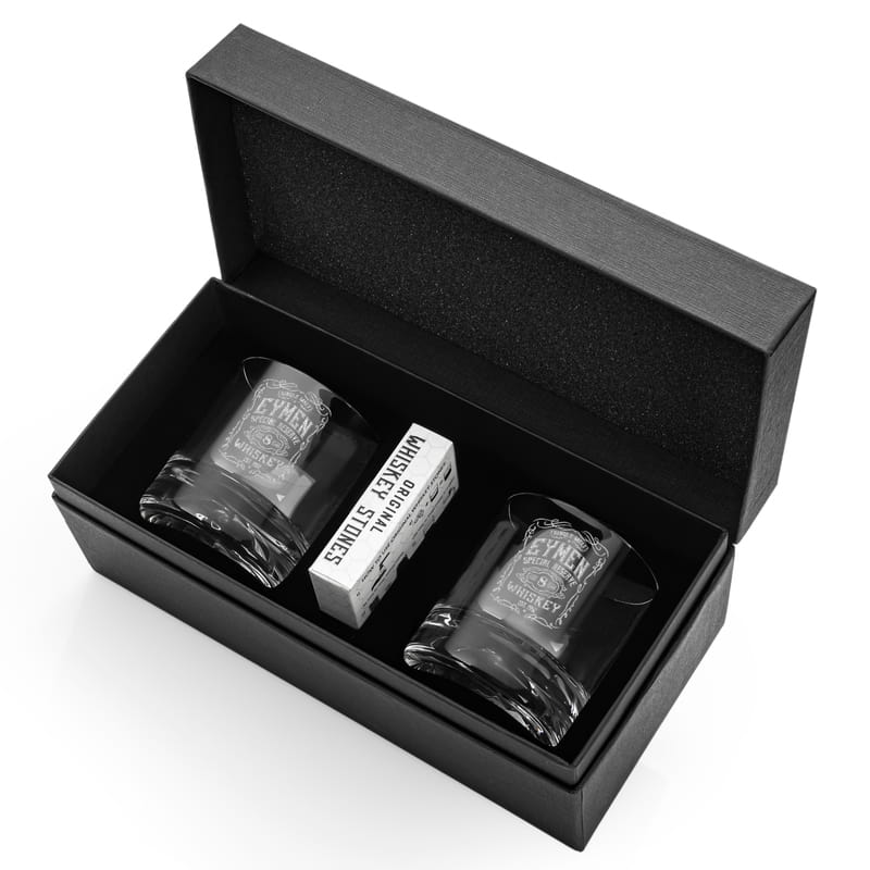 Retro Tasarımlı Kişiye Özel 2'li Chicago Viski Kadeh Seti