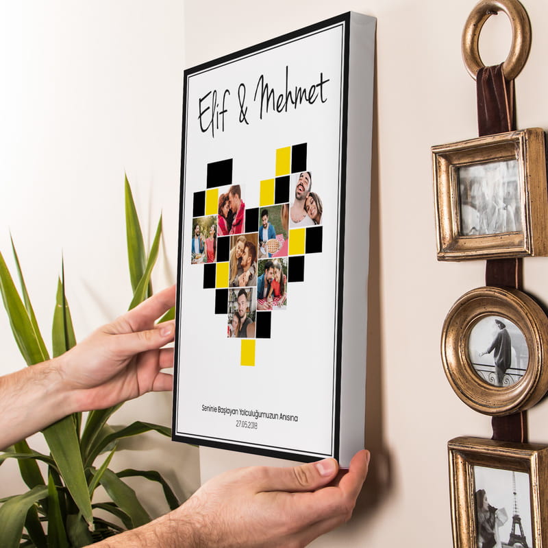 Romantik Anlar Kolaj Fotoğraf Baskılı 30x40 Kanvas Tablo