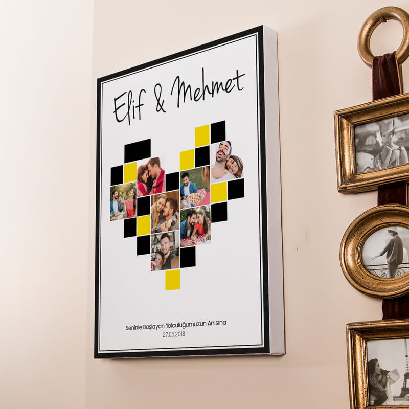 Romantik Anlar Kolaj Fotoğraf Baskılı 30x40 Kanvas Tablo