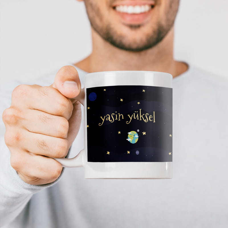 Uzay Temalı Kupa Bardak Altı Seti