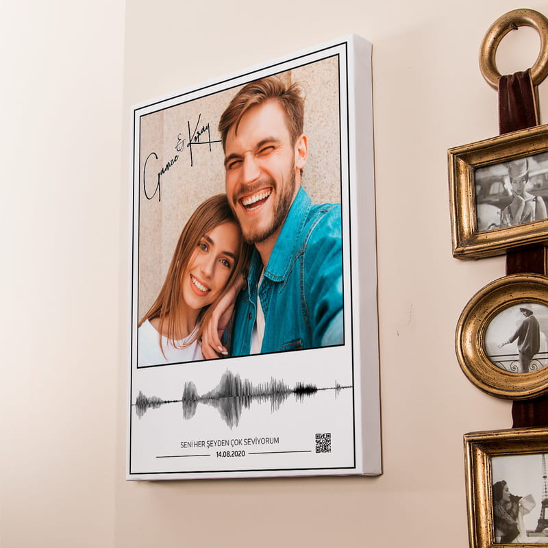 Yıldönümü Hediyesi Sesli Dekoratif Kanvas Tablo 30x40