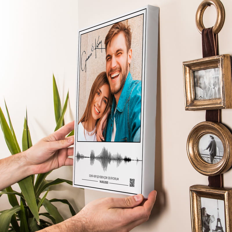 Yıldönümü Hediyesi Sesli Dekoratif Kanvas Tablo 30x40