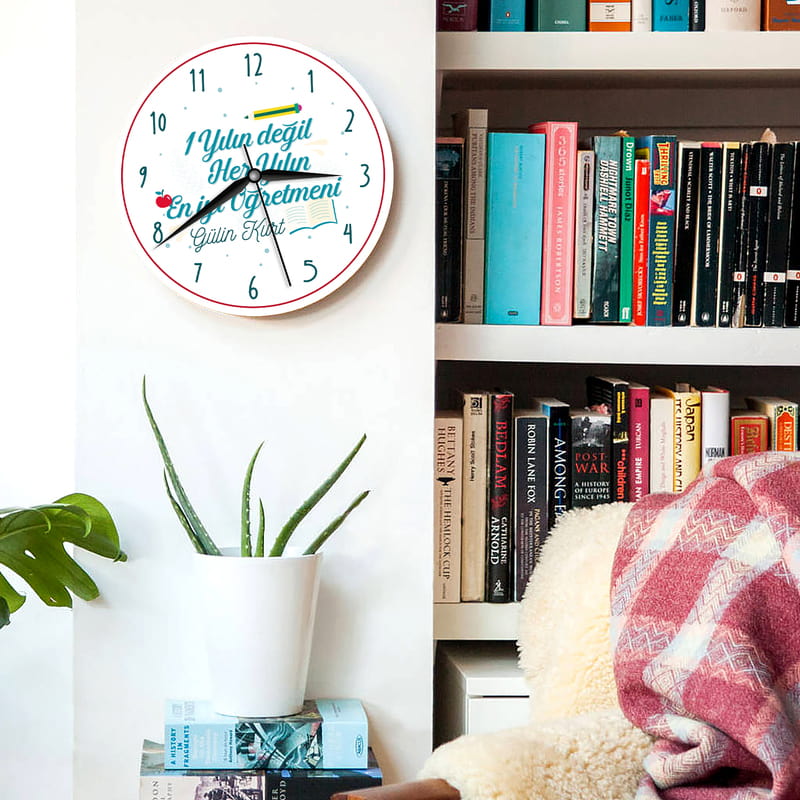 1 Yılın Değil Her Yılın En İyi Öğretmenine Esprili Tasarımlı Duvar Saati