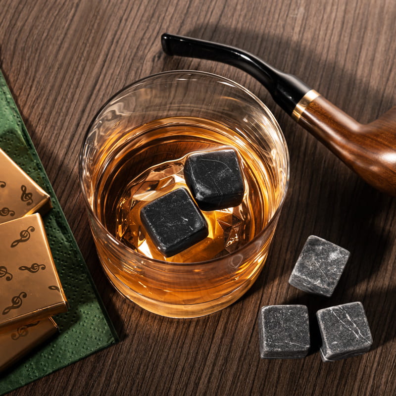 5 adet 12'li Premium Doğal Mermer Viski Taşı