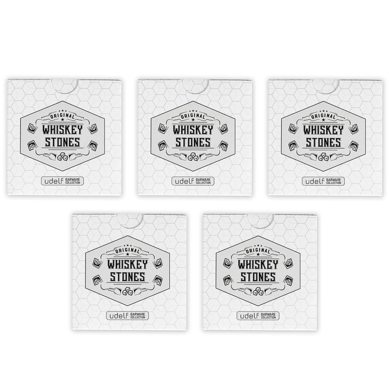 5 adet 12'li Premium Doğal Mermer Viski Taşı