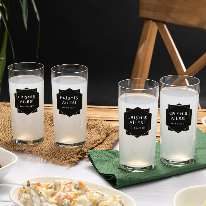 Aile İsimli Ev Hediyesi 4+1 Rakı Kadehi Seti