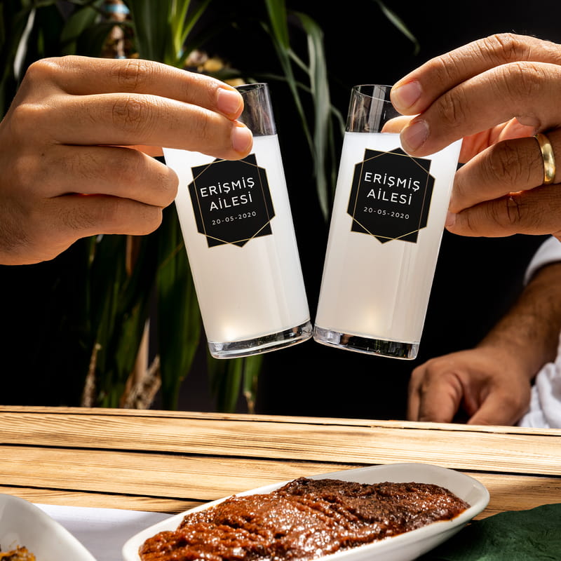 Aile İsimli Ev Hediyesi 4+1 Rakı Kadehi Seti