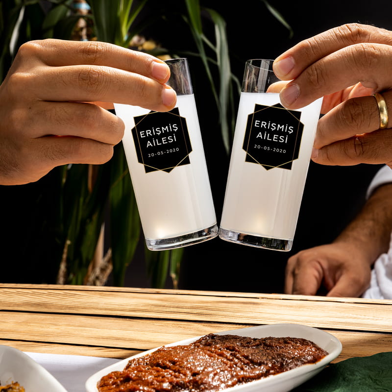 Aile İsmine Özel Ev Hediyesi 6+1 Rakı Kadehi Seti