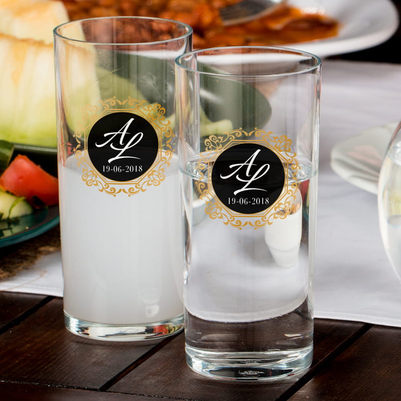 Altın Şıklığı Kişiye Özel Hediyelik Rakı Kadehi Seti