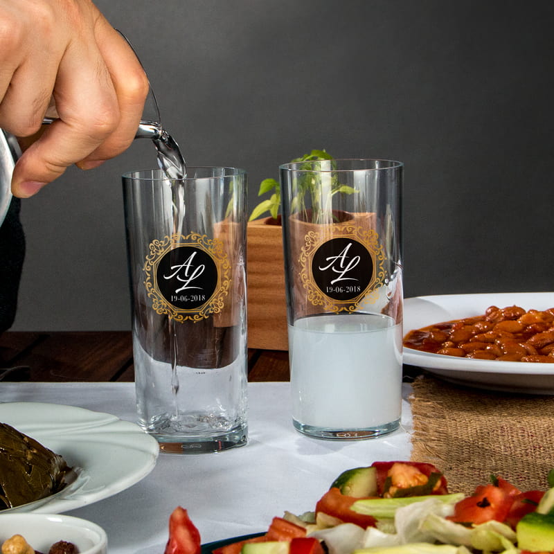 Altın Şıklığı Kişiye Özel Hediyelik Rakı Kadehi Seti