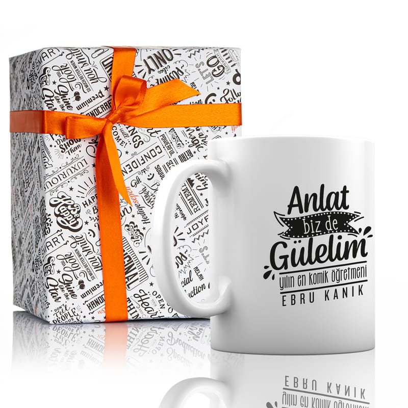 Anlat Bizde Gülelim Esprili Öğretmenler Günü Hediyesi Kupa