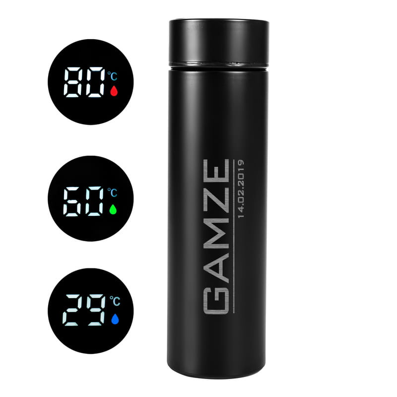 Arkadaşa Doğum Günü Hediyesi Dijital Sıcaklık Göstergeli Termos