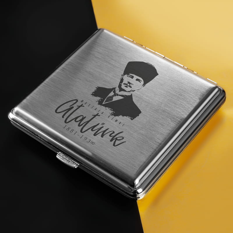 Arkadaşa Hediye Mustafa Kemal Atatürk Tasarımlı Sigara Tabakası