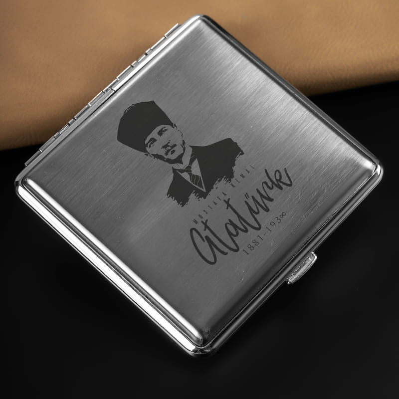 Arkadaşa Hediye Mustafa Kemal Atatürk Tasarımlı Sigara Tabakası