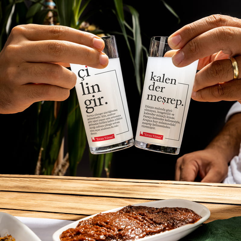 Arkadaşa Hediye Sözlük Serisi Kelime Anlamı 6'lı Rakı Kadehi Seti