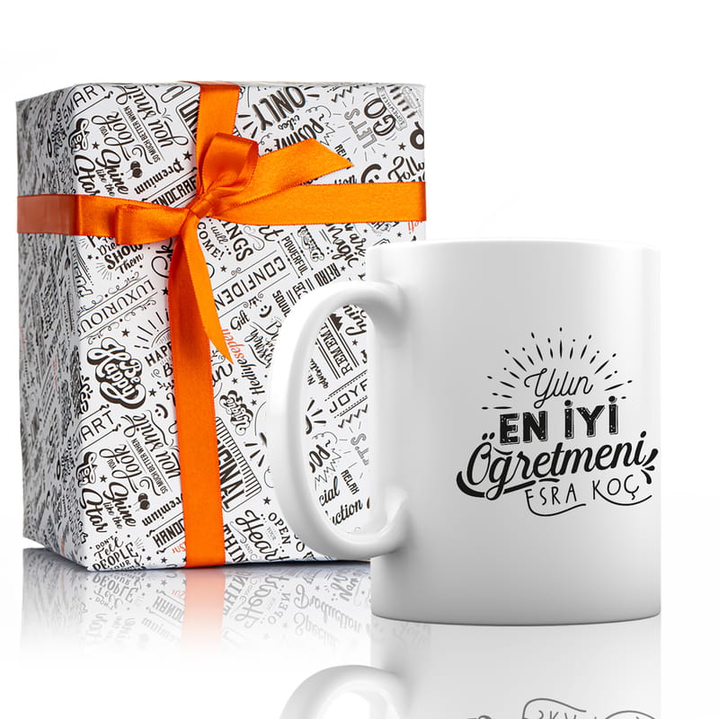 Arkadaşa Yılın En İyi Öğretmeni Mesajlı Kişiye Özel Kupa Bardak