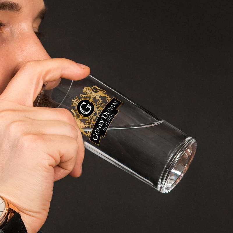 Aslan Figürlü Premium Kişiye Özel Rakı Kadehi Seti