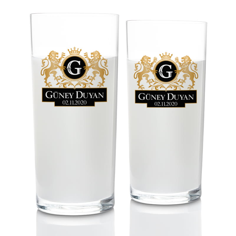 Aslan Figürlü Premium Kişiye Özel Rakı Kadehi Seti