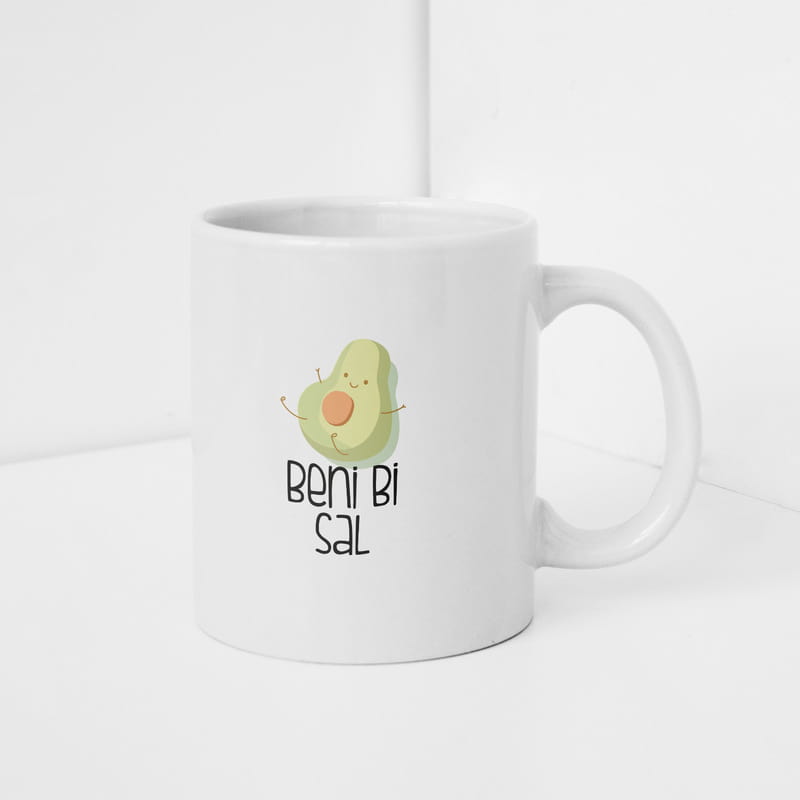 Beni Bir Sal Avakado Tasarımlı Esprili Hediye Porselen Kupa