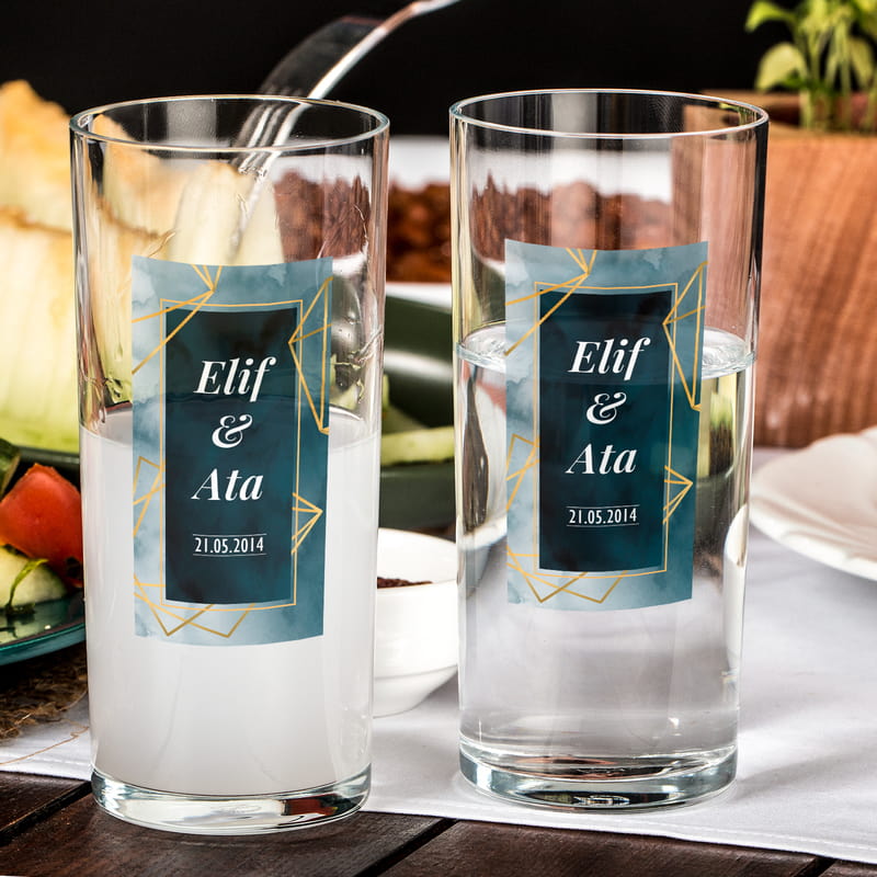 Çiftlere Özel İsim Yazılı Rakı Kadehi Seti