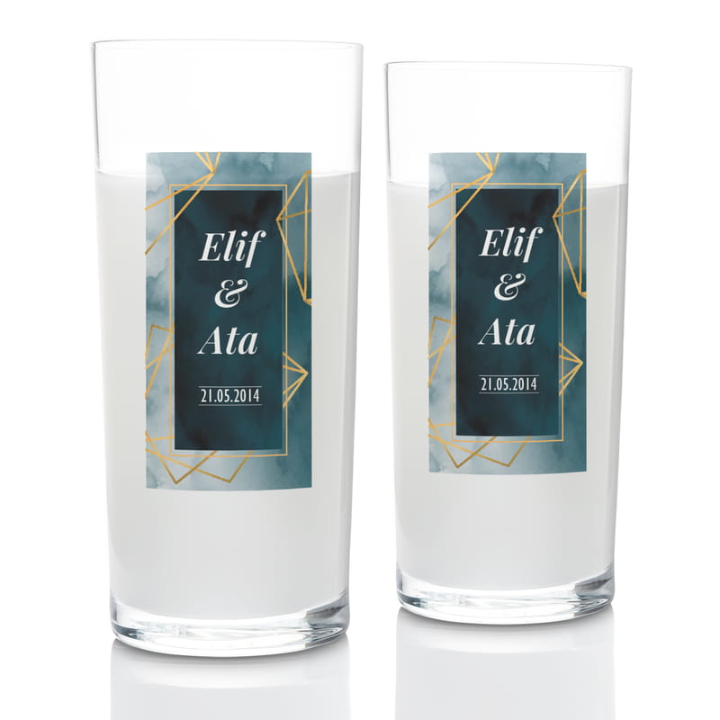 Çiftlere Özel İsim Yazılı Rakı Kadehi Seti