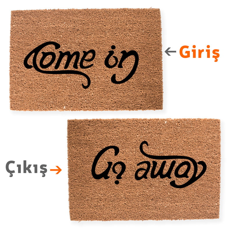 Come İn Go Away Esprili Ev İçi Kapı Önü Paspas