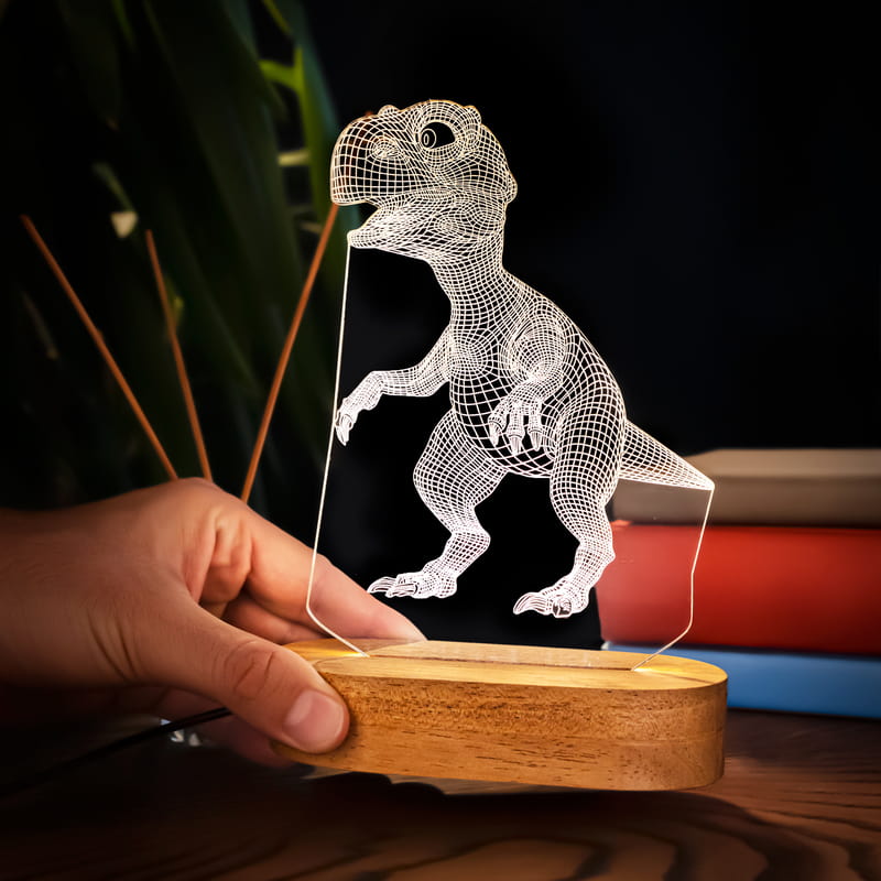 Dinozor Tasarımlı 3d Led Gece Lambası