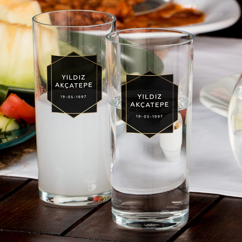 Doğum Günü Hediyesi İsim ve Tarih Yazılı Rakı Kadehi Seti
