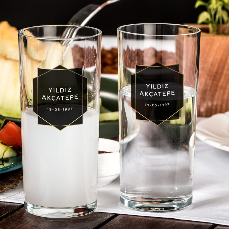 Doğum Günü Hediyesi İsim ve Tarih Yazılı Rakı Kadehi Seti