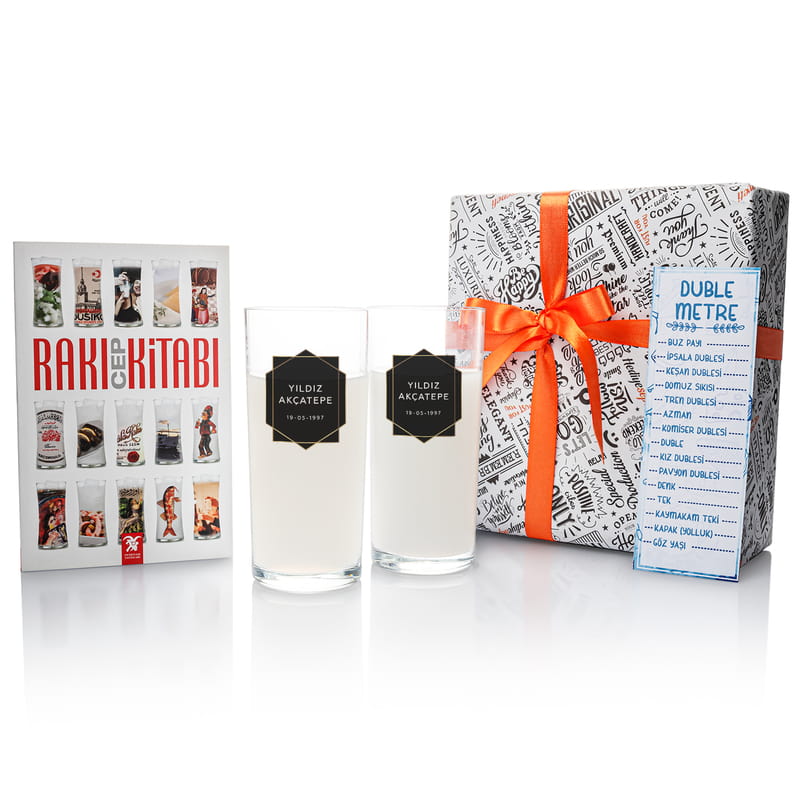 Doğum Günü Hediyesi İsim ve Tarih Yazılı Rakı Kadehi Seti