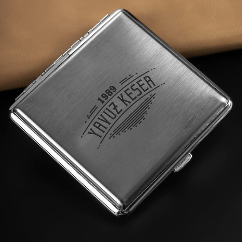Erkeğe Hediye İsim Yazılı Metal Sigara Tabakası