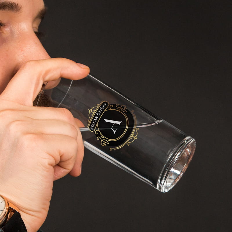 Erkek Arkadaşa Hediye İsim Yazılı 2li Rakı Kadehi Karaf Seti