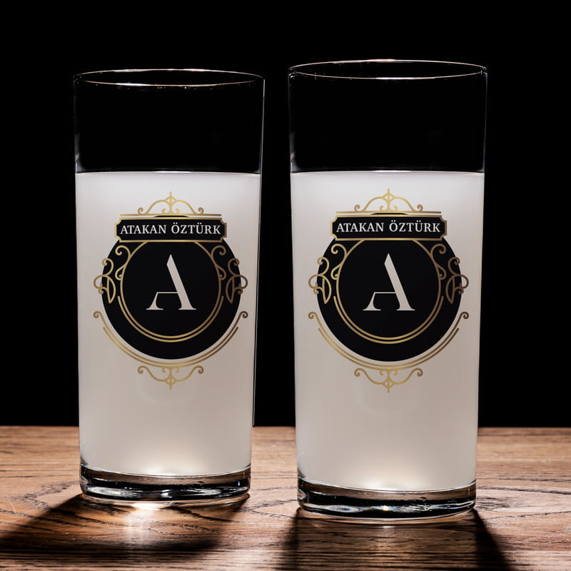 Erkek Arkadaşa Hediye İsim Yazılı 2li Rakı Kadehi Karaf Seti